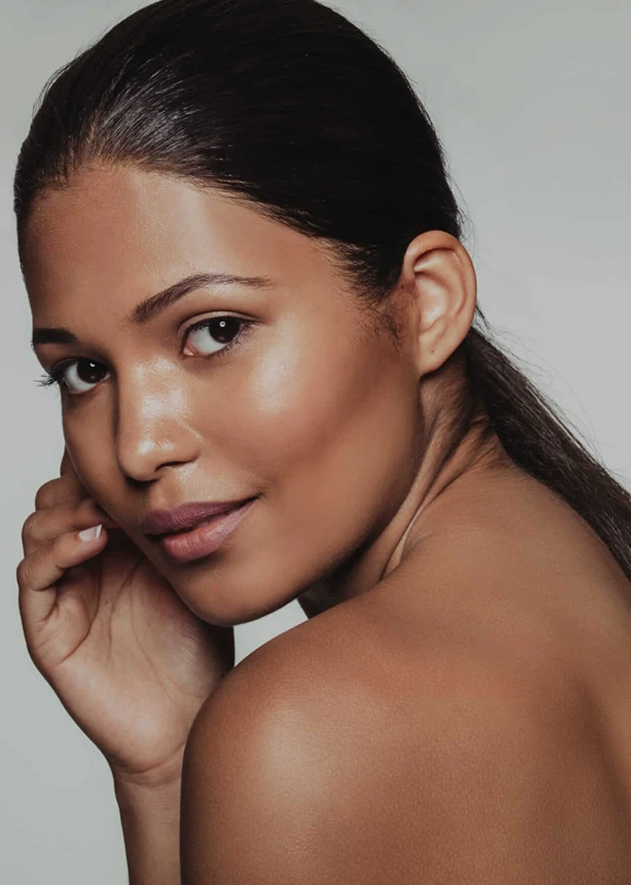 Closeup of a woman's face.